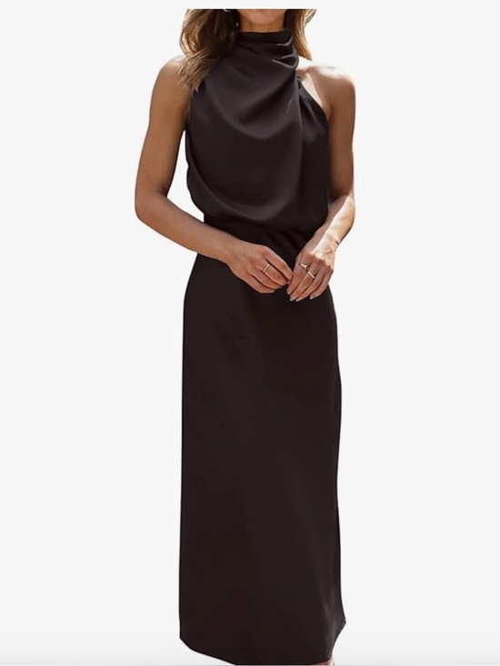 Dresses & Skirts - Sleeveless Black Halter Maxi Dress